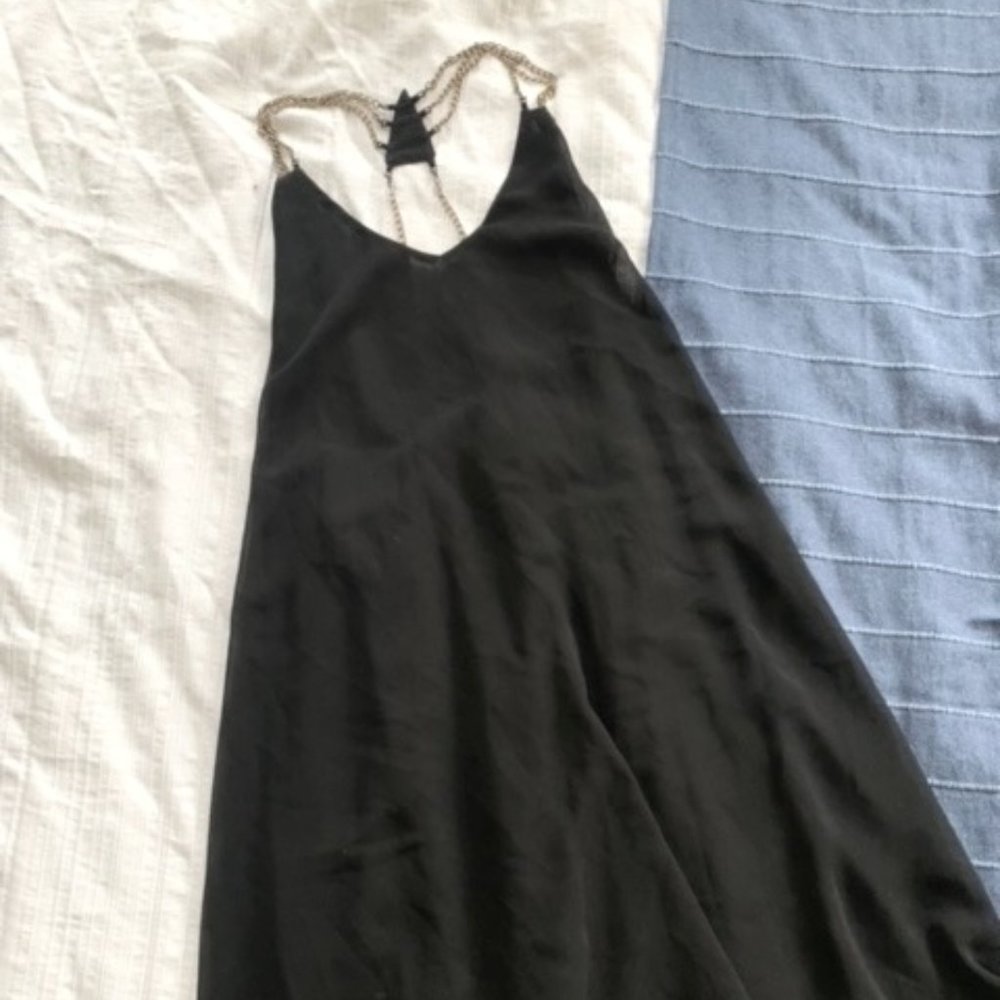 Little Black Dress with Chain Back Detail